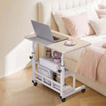 Mobile Rolling Standing Desk with Storage Shelves