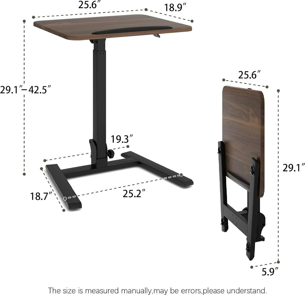 Walnut 26‑Inch Mobile Folding Sit‑Stand Desk