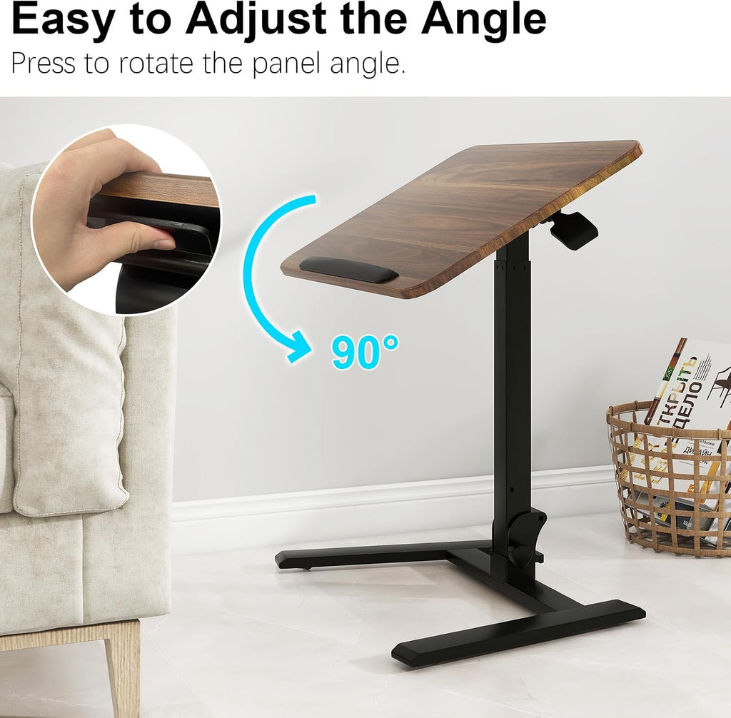 Walnut 26‑Inch Mobile Folding Sit‑Stand Desk