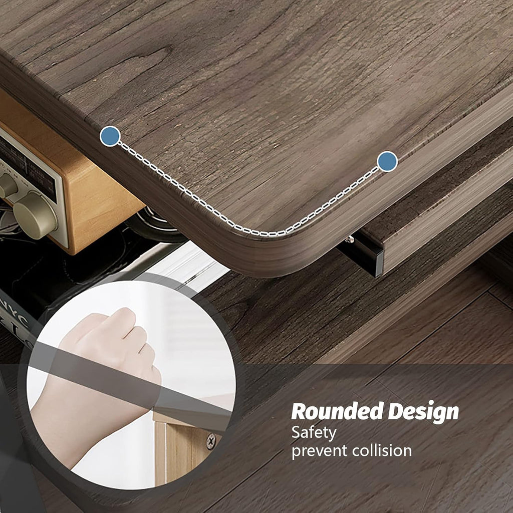Walnut Compact 32‑Inch Computer Desk with Keyboard Tray