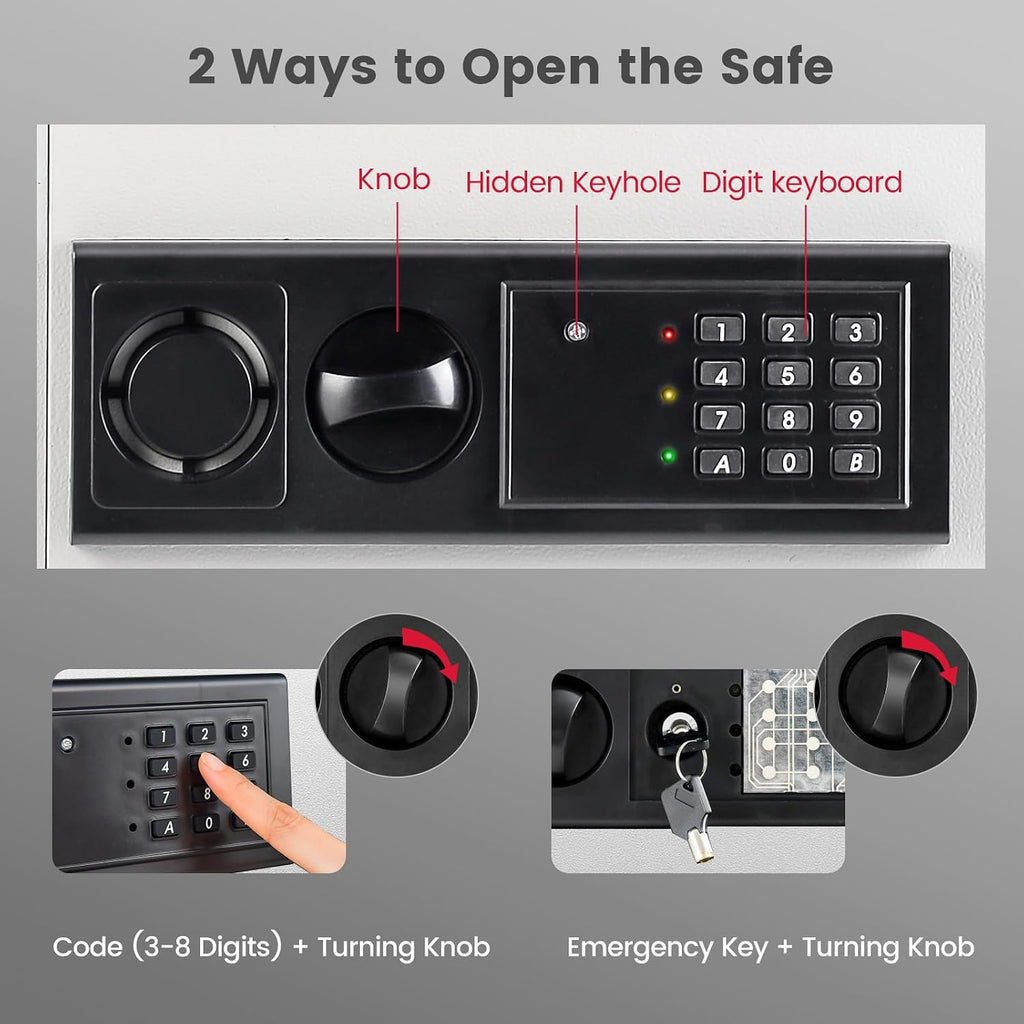 0.8 Cu.Ft Recessed Hidden Digital In‑Wall Safe