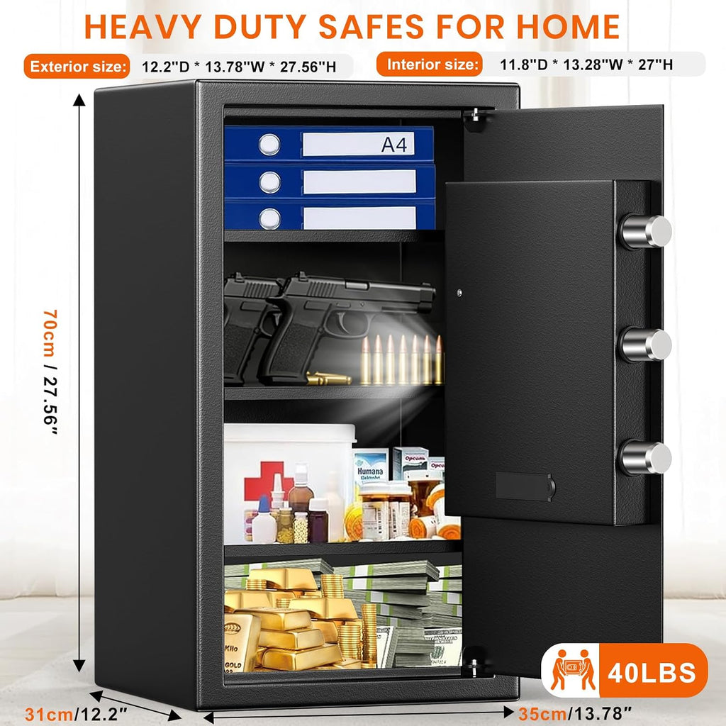 6.1 Cu.Ft Large Fireproof‑Waterproof Home Safe with Keypad