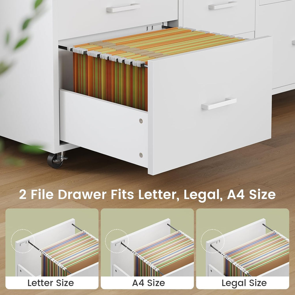 6‑Drawer File Cabinet with Power Strip