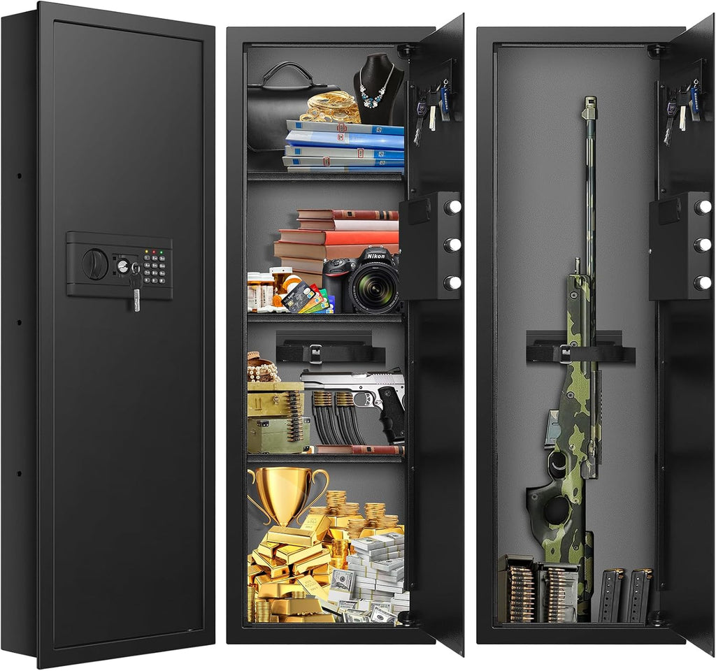 43.3‑Inch Tall Flush In‑Wall Gun Safe with Digital Keypad
