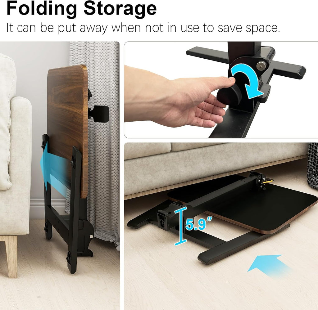 Walnut 26‑Inch Mobile Folding Sit‑Stand Desk