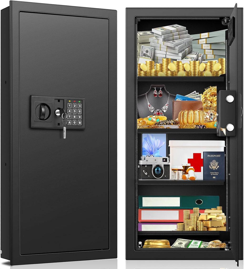 29.53‑Inch Tall Fireproof In‑Wall Safe with Combination Lock