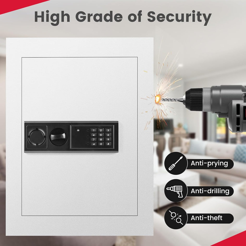 0.8 Cu.Ft Recessed Hidden Digital In‑Wall Safe