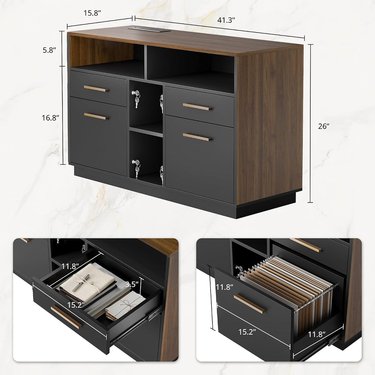 4‑Drawer Lockable Home Office File Cabinet