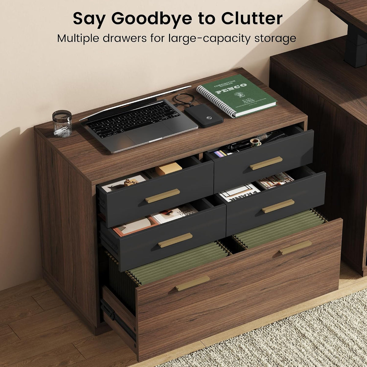 31.4‑Inch Lateral File Cabinet with 5 Drawers