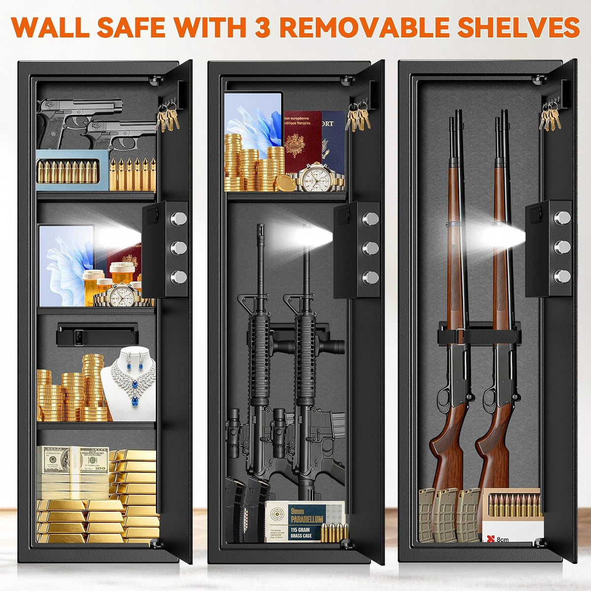 43.3‑Inch Tall Fireproof In‑Wall Safe