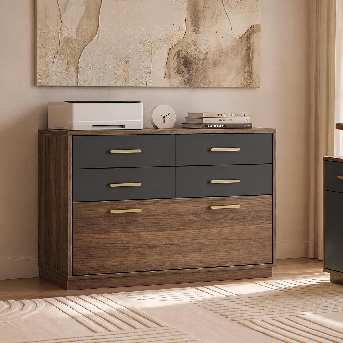 31.4‑Inch Lateral File Cabinet with 5 Drawers