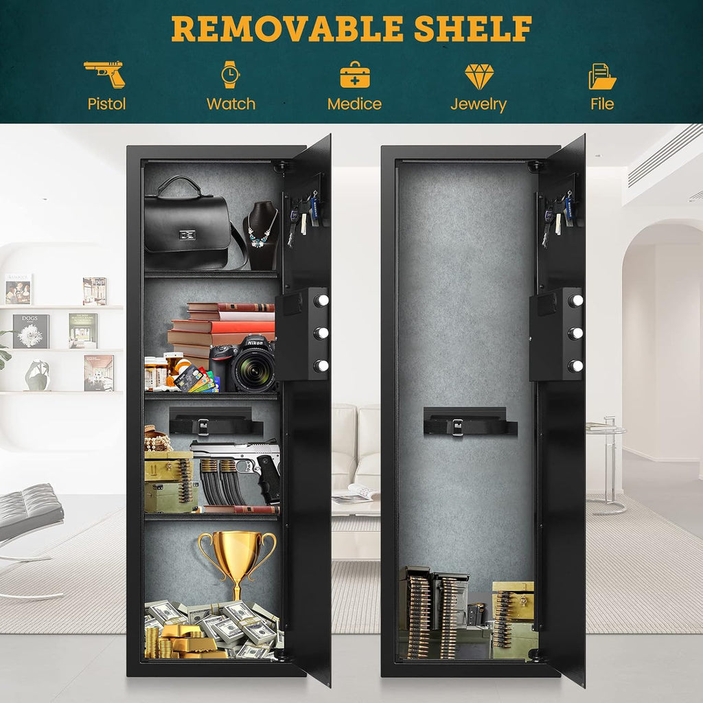 43.3‑Inch Tall Flush In‑Wall Gun Safe with Digital Keypad