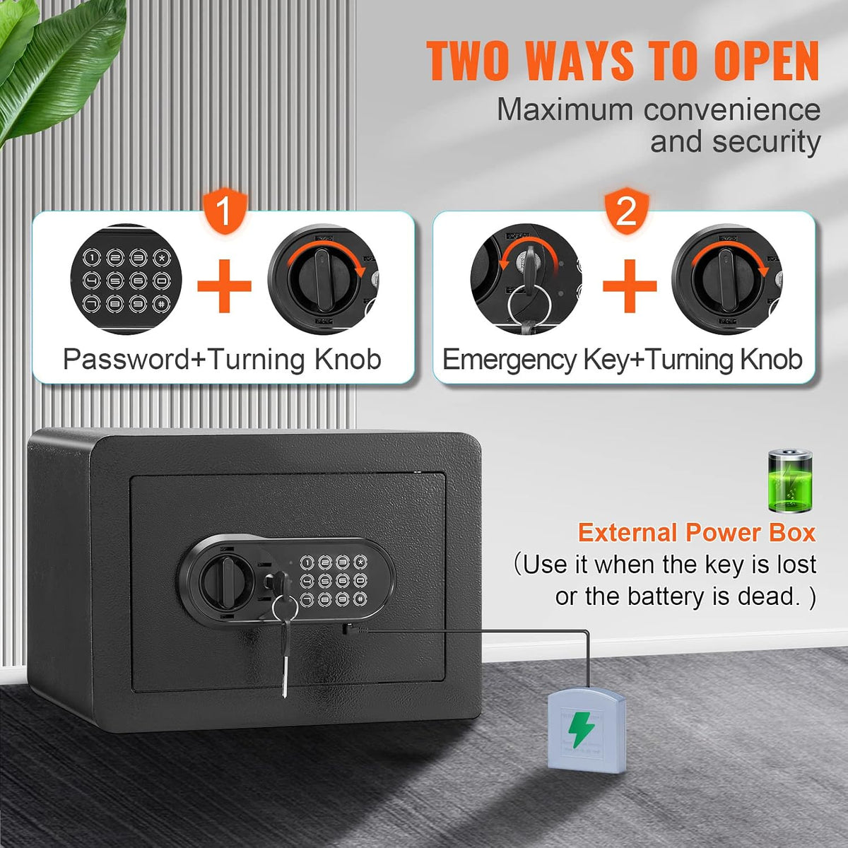 0.5 Cu.Ft Wall‑Mounted Steel Safe with Digital Keypad