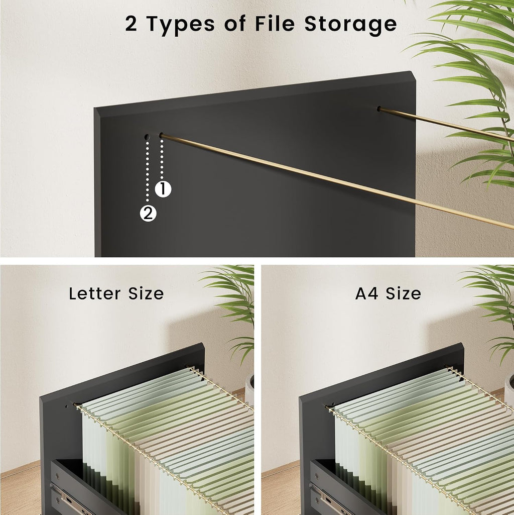 60‑Inch File Cabinet with Drawers, Door & Charging Station