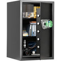 Black Large Biometric Home Safe with LED & Shelves